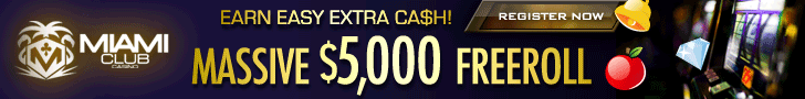 Miami Club Casino — Massive $5,000 Freeroll. Register now.